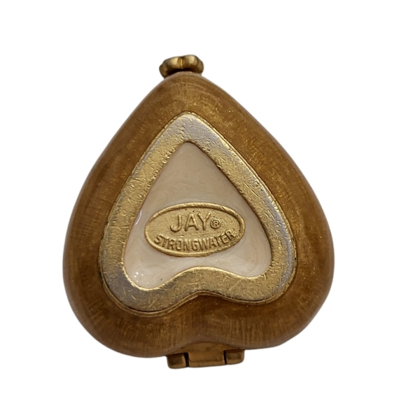 JAY STRONGWATER GOLD HEART  TRINKET BOX W/SWAROVSKI CRYSTALS & FLOWERS  2002 - Picture 8 of 9